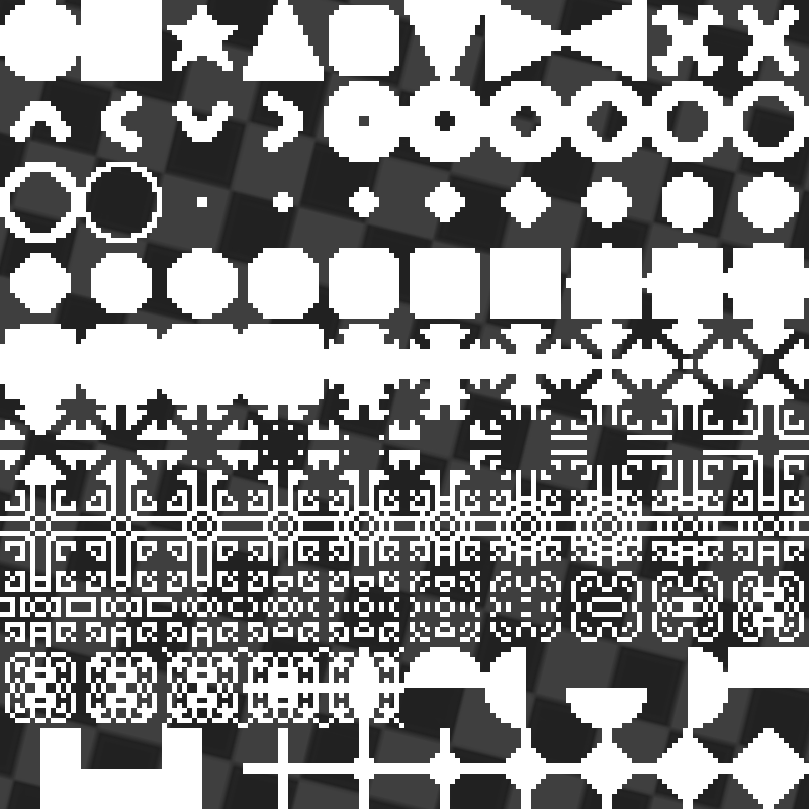 16x16 Pixel Shapes Pack 1 (100 Shapes) By Pixelgoblinforge