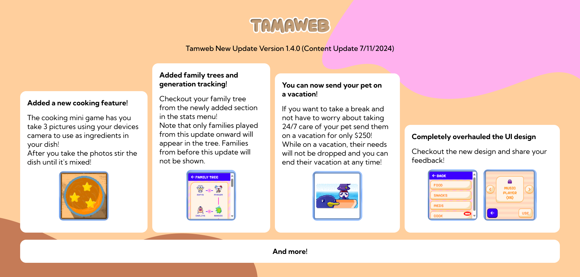 Content Update 6 - Tamaweb: Virtual Pet Game by SamanDev