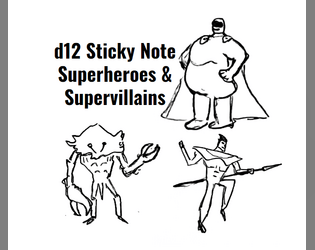 d12 Sticky Note Superheroes & Supervillains  