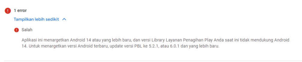 Perlu update play billing library