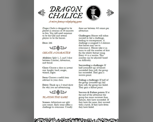 Dragon Chalice   - A micro fantasy TTRPG 