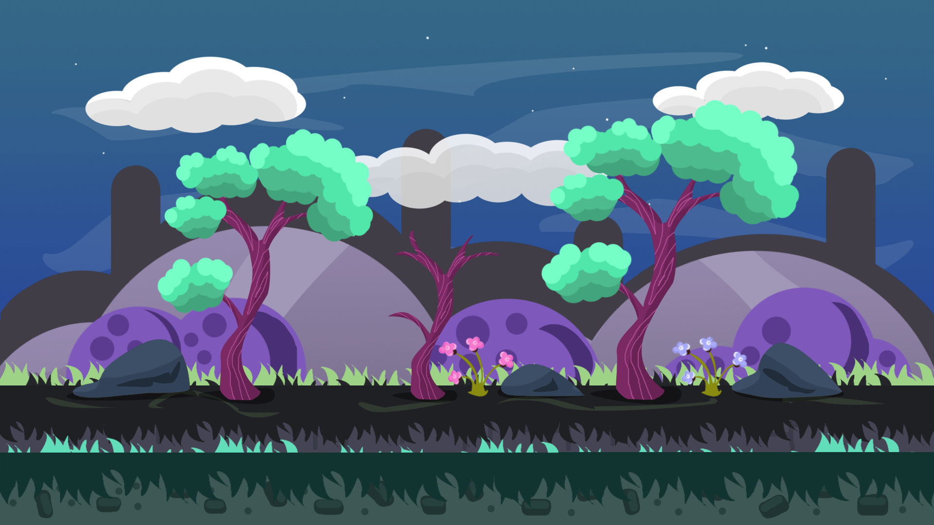 2D GAME FANTASY VECTOR BACKGROUND by MarwaMJ