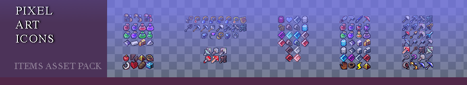 Pixel art items asset pack [16 x 16]