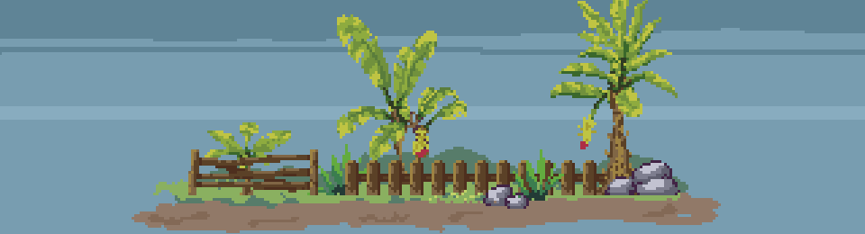 Banana trees pixel art