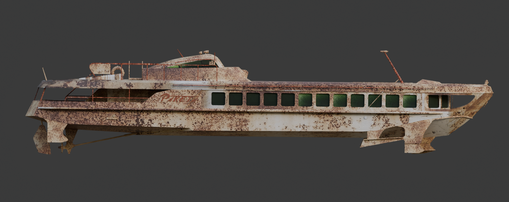 Rusty Soviet winged ship