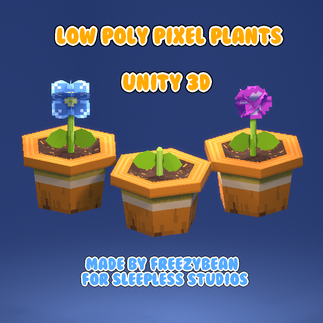 Low Poly Pixel Plants