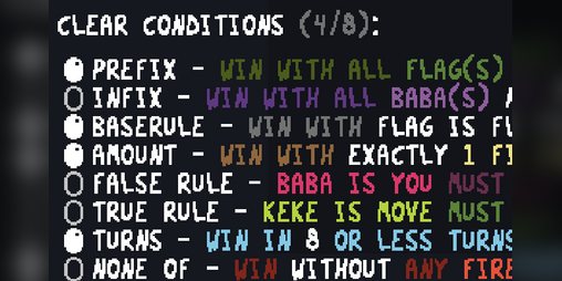 Cover image for Baba is you mod: Clear Conditions Mod