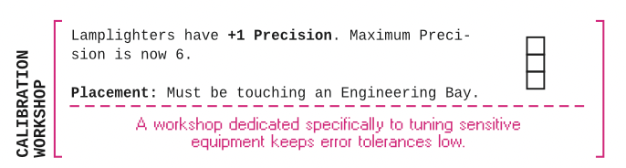 Calibration Workshop statblock.