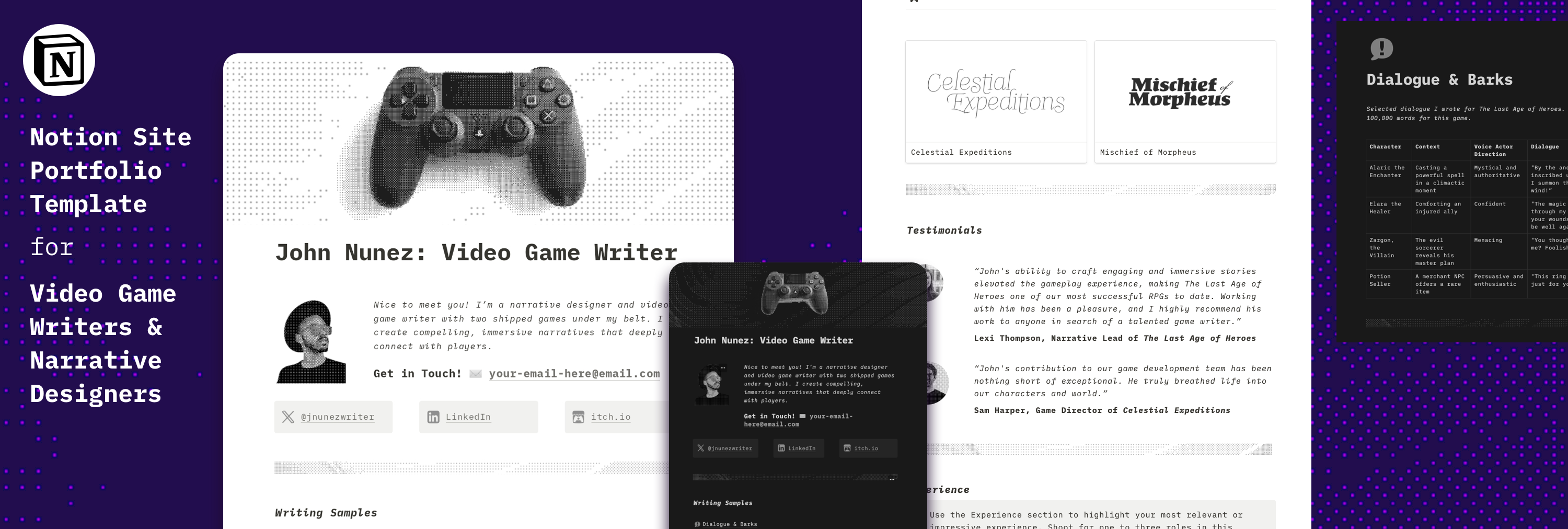 Portfolio Website Template for Writers