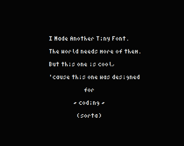 Another Tiny Pixel Font (monospace, 3x5) by Alassë Eärfalas