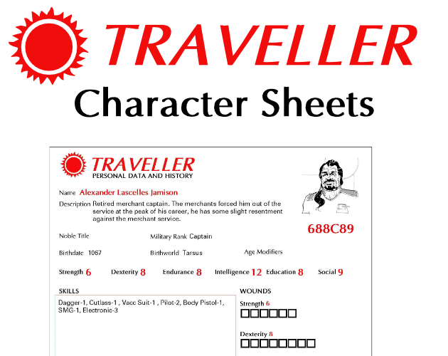 Cover image for Classic Traveller - Custom character sheets
