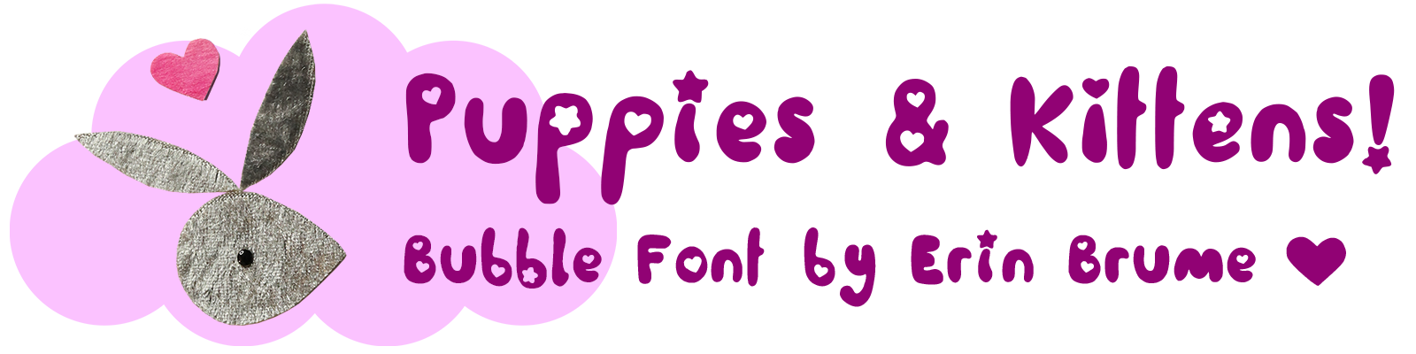 Bubble Font: Puppies & Kittens