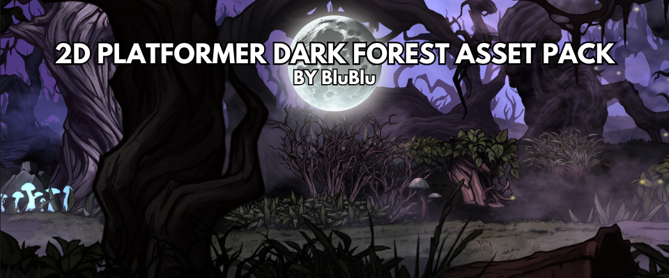 2D Platformer Dark Forest Asset Pack