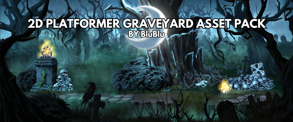 2D Platformer Graveyard Asset Pack