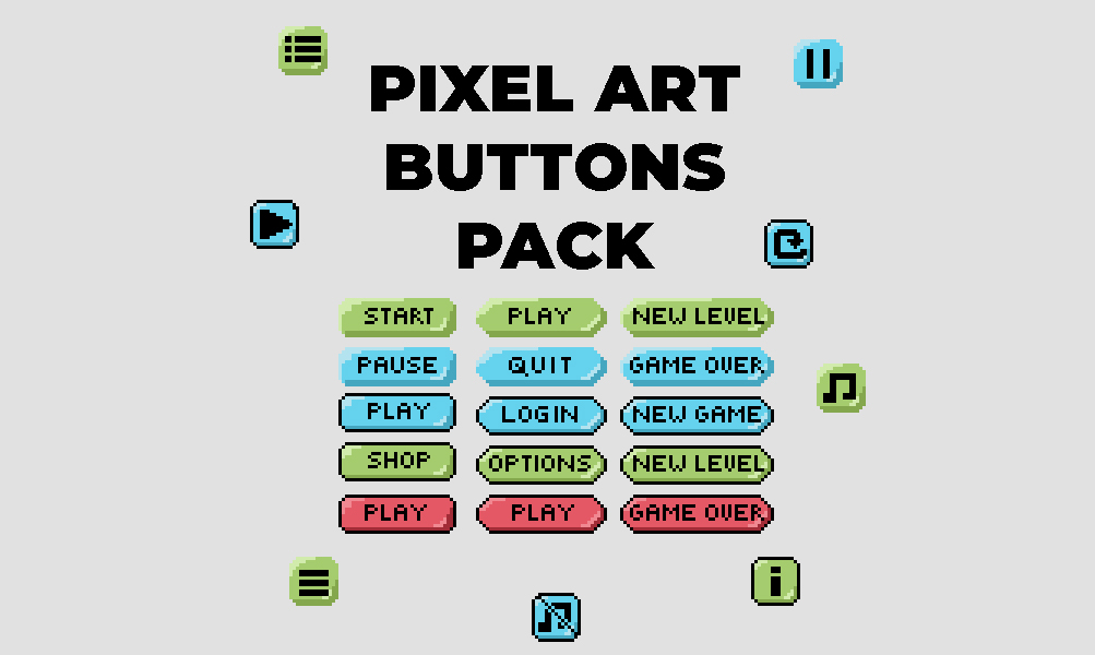 PIXEL ART BUTTONS PACK