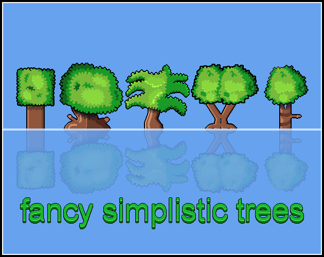 simplistic pixel trees (15 trees)