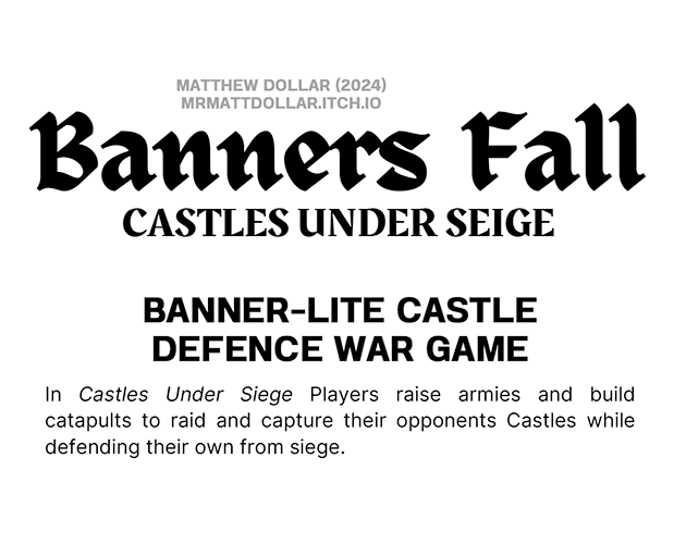 Cover image for Banners Fall: Castles Under Siege