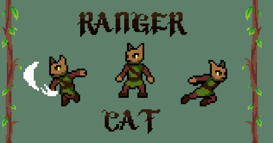 Ranger cat - free sidescroller character