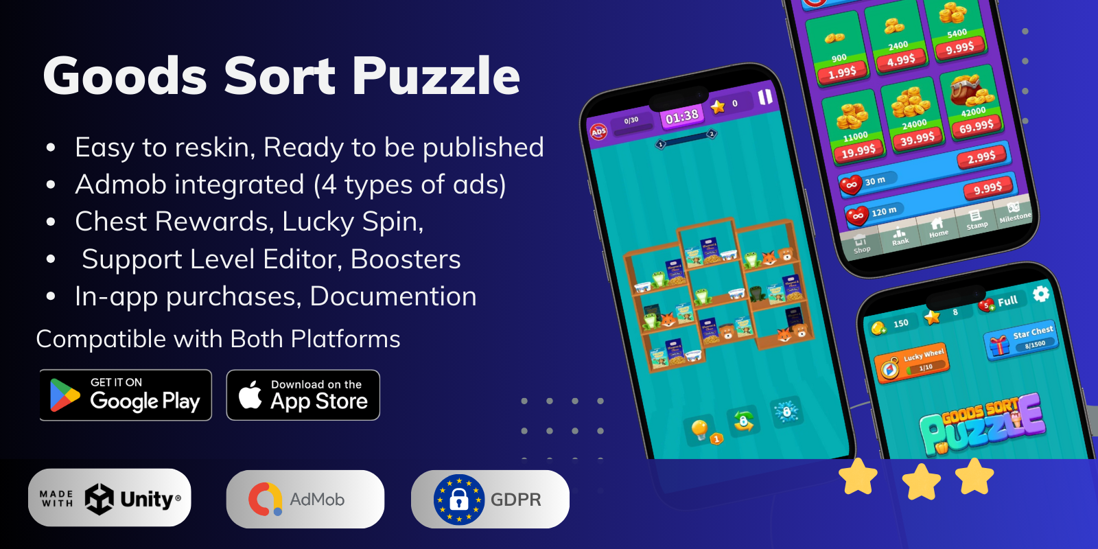 Goods Sort Puzzle Unity Complete Source Code