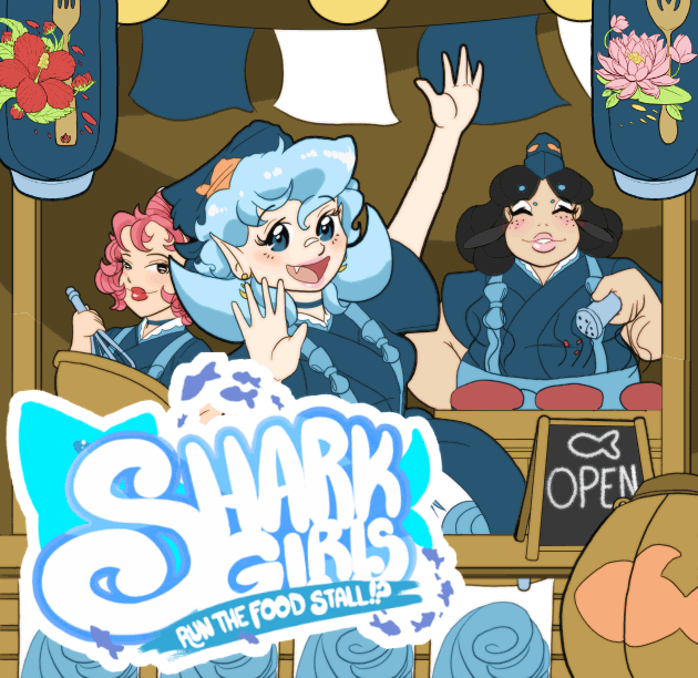 Shark Girls Run The Food Stall By Brite Palette shark-girls-run-the-food-stall-by-brite-palette