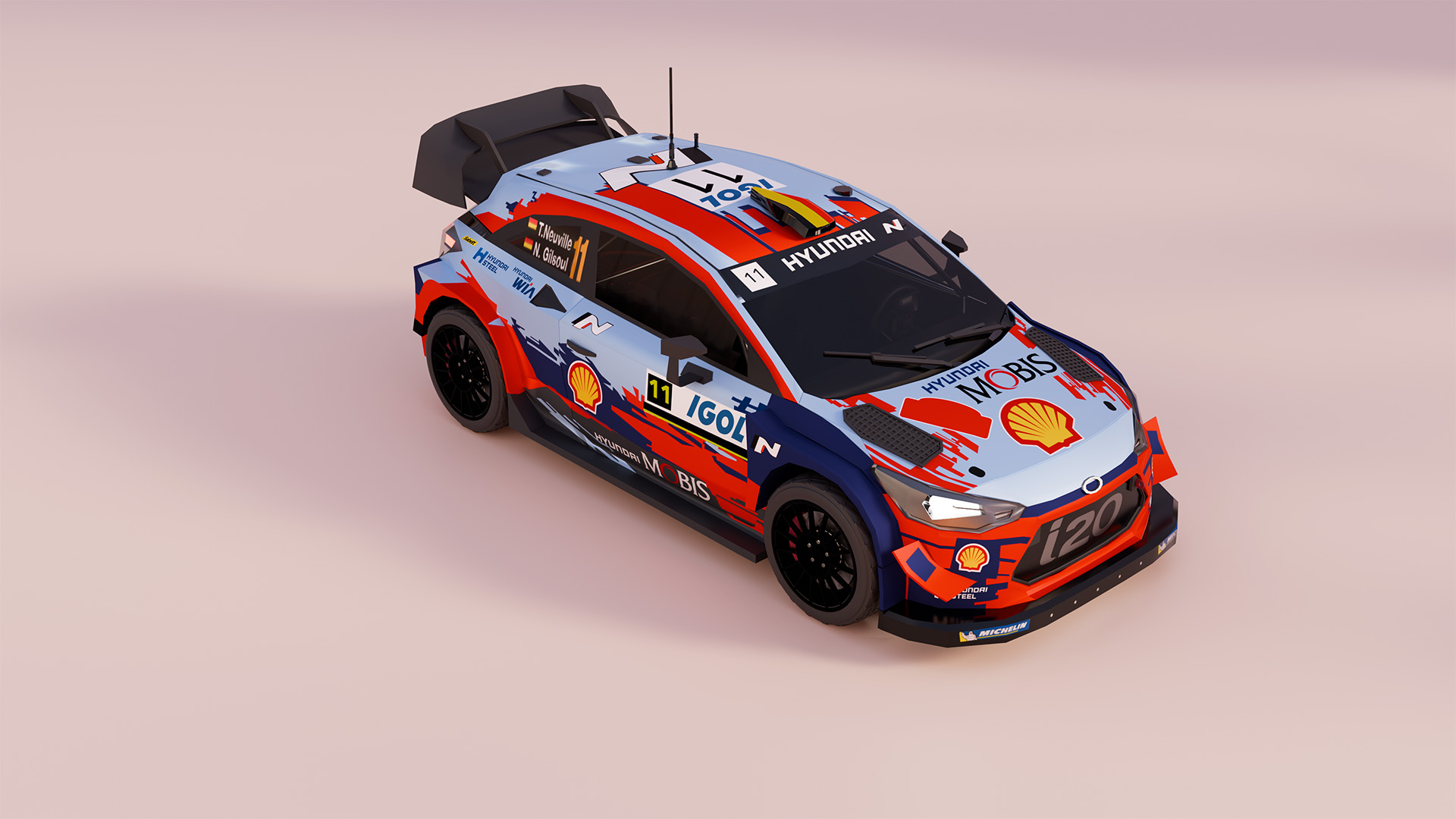 Low Poly Textured WRC Car with interior