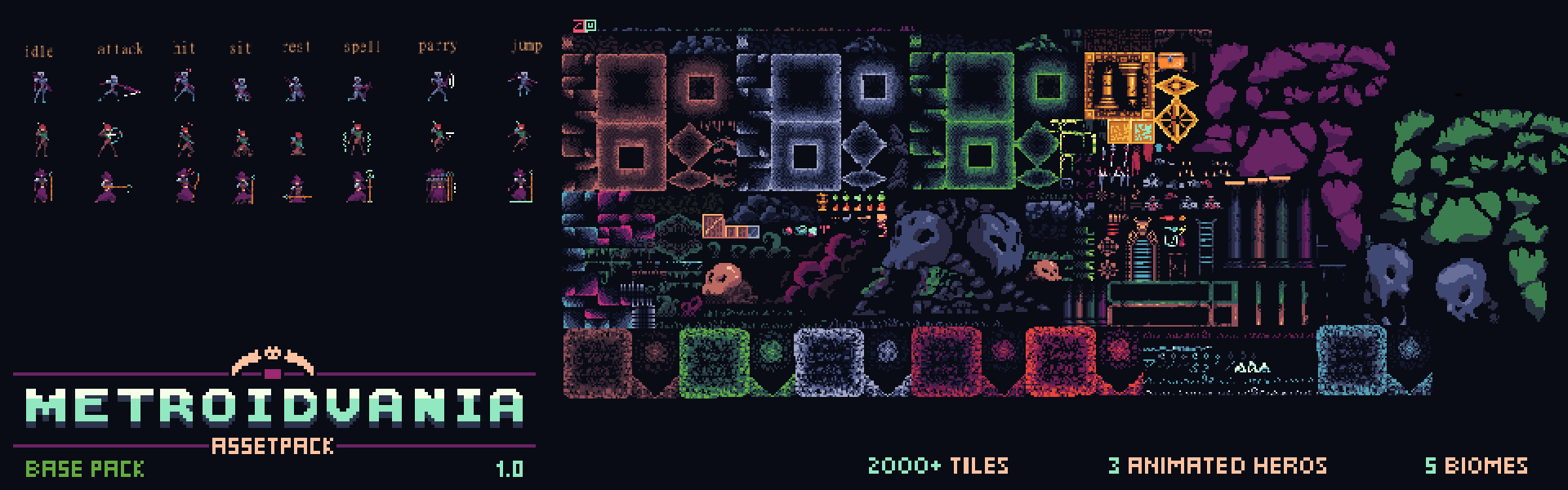 Metroidvania | Tileset & Characters