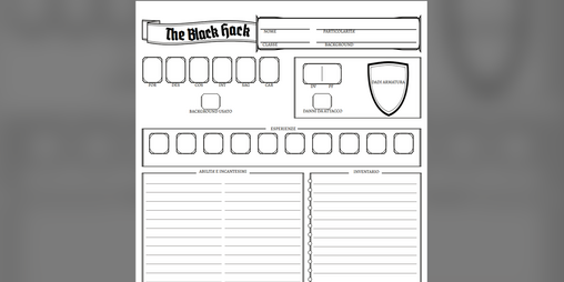 Cover image for The Black Hack - Scheda del PG Deluxe editabile ITA