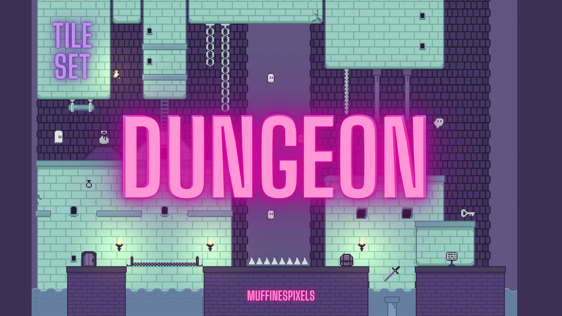 Dungeon Platformer Tile Set - Pixel Art