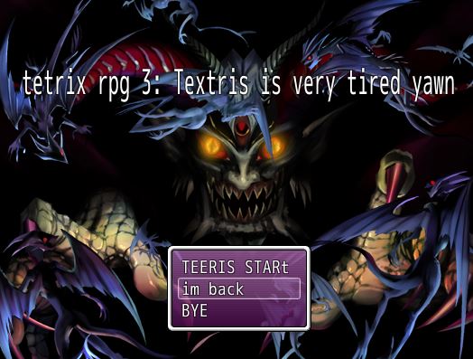 Cover image for tetrix rpg 3: Textris is very tired yawn DEMO (2021)