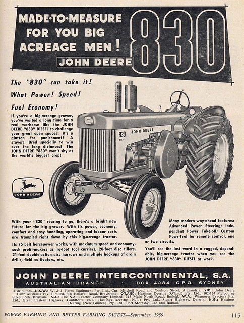 1958 John Deere 80, 820, 830 Series Tractors