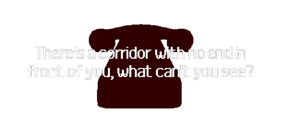 There's a corridor with no end in front of you, what can't you see?