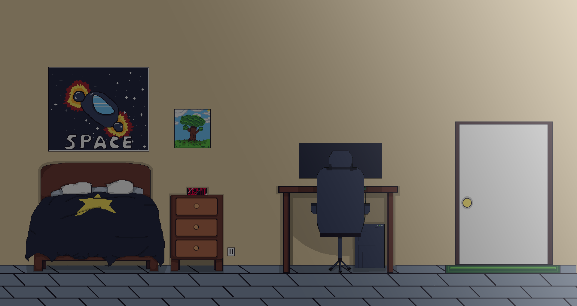 Pixel art for bedroom asset pack