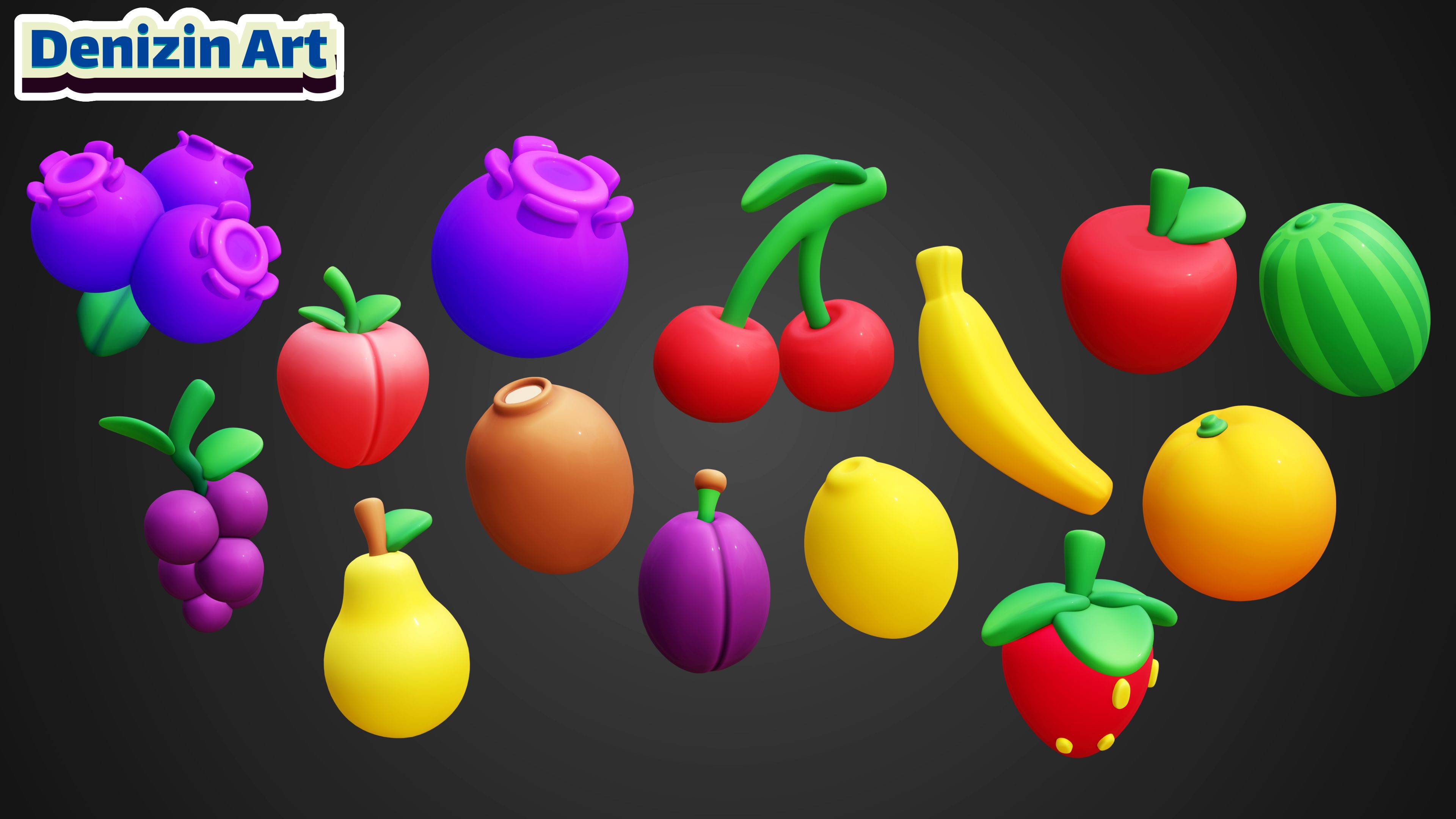 3D Stylized Fruit Prop and Icon Pack