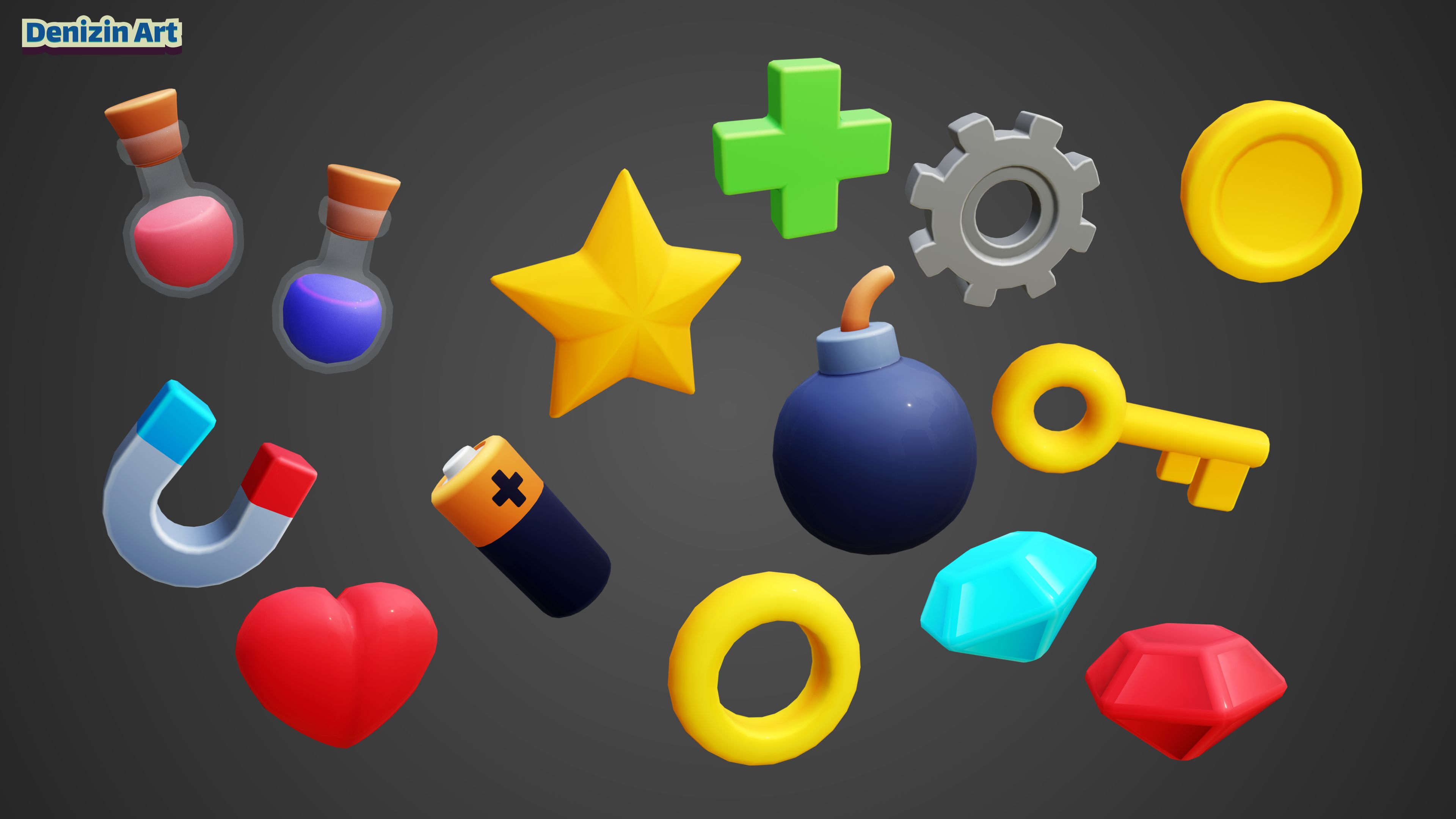 3D Cartoon Prop and Icon Collectables Pack