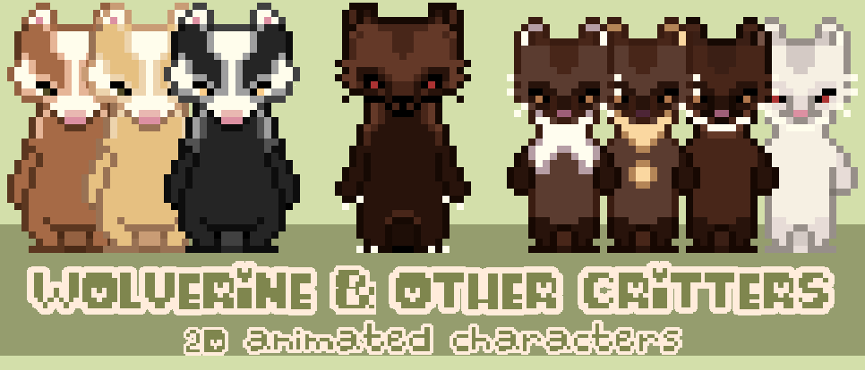 Wolverine & Critters - Animated Pixel Characters