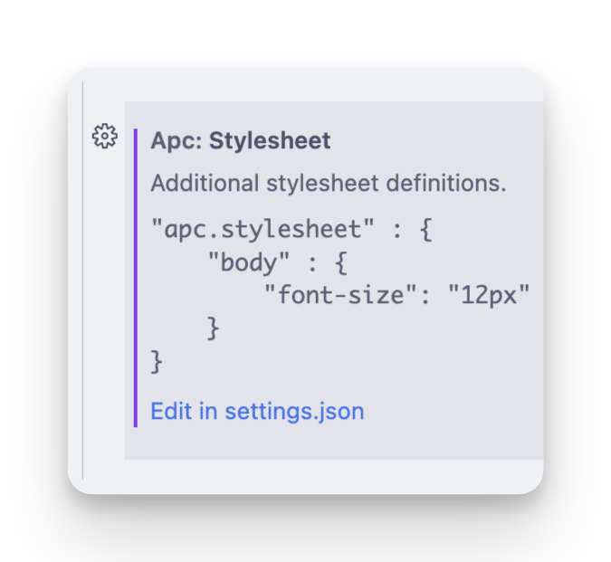 Apc Stylesheet setting