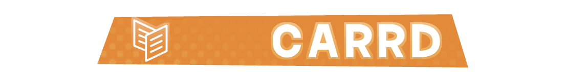 Image with the text CARRD. White text on a soft orange background.