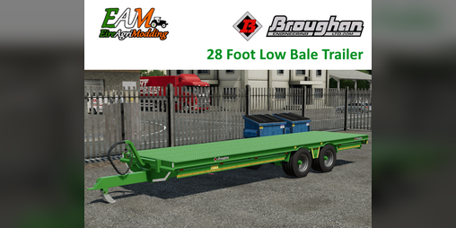 Cover image for FS22 Broughan 28 Foot Low Bed Flat Trailer
