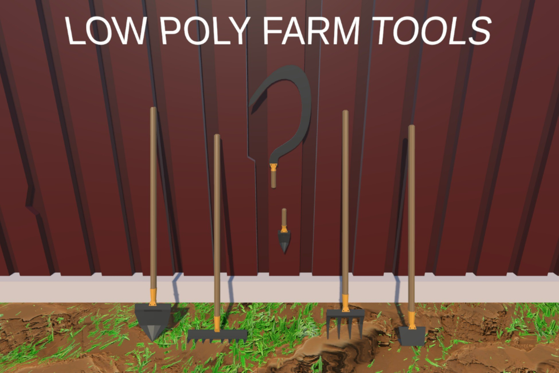 Low Poly Farm Tools - Unity Asset