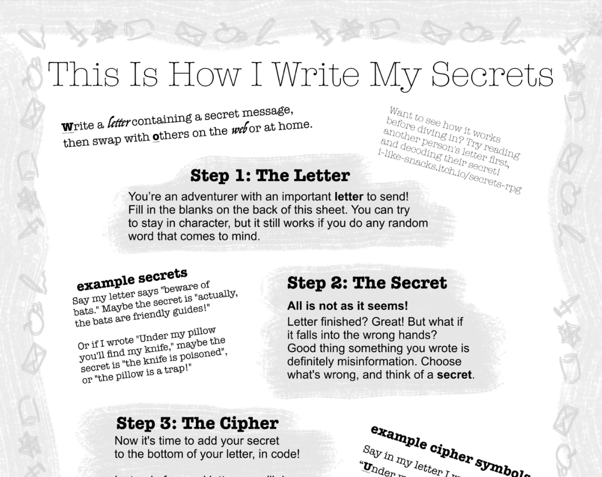 This is how i write my secrets by i like snacks