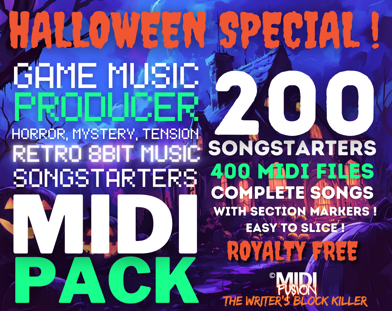 Midi Fusion Retro 8bit Midi Pack Halloween Special 200 Complete