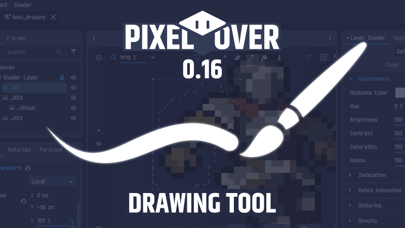PixelOver 0.16 - Drawing tool devlog preview