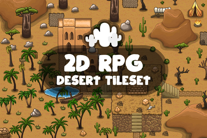 Free Rpg Desert Tileset By Free Game Assets Gui Sprite Tilesets