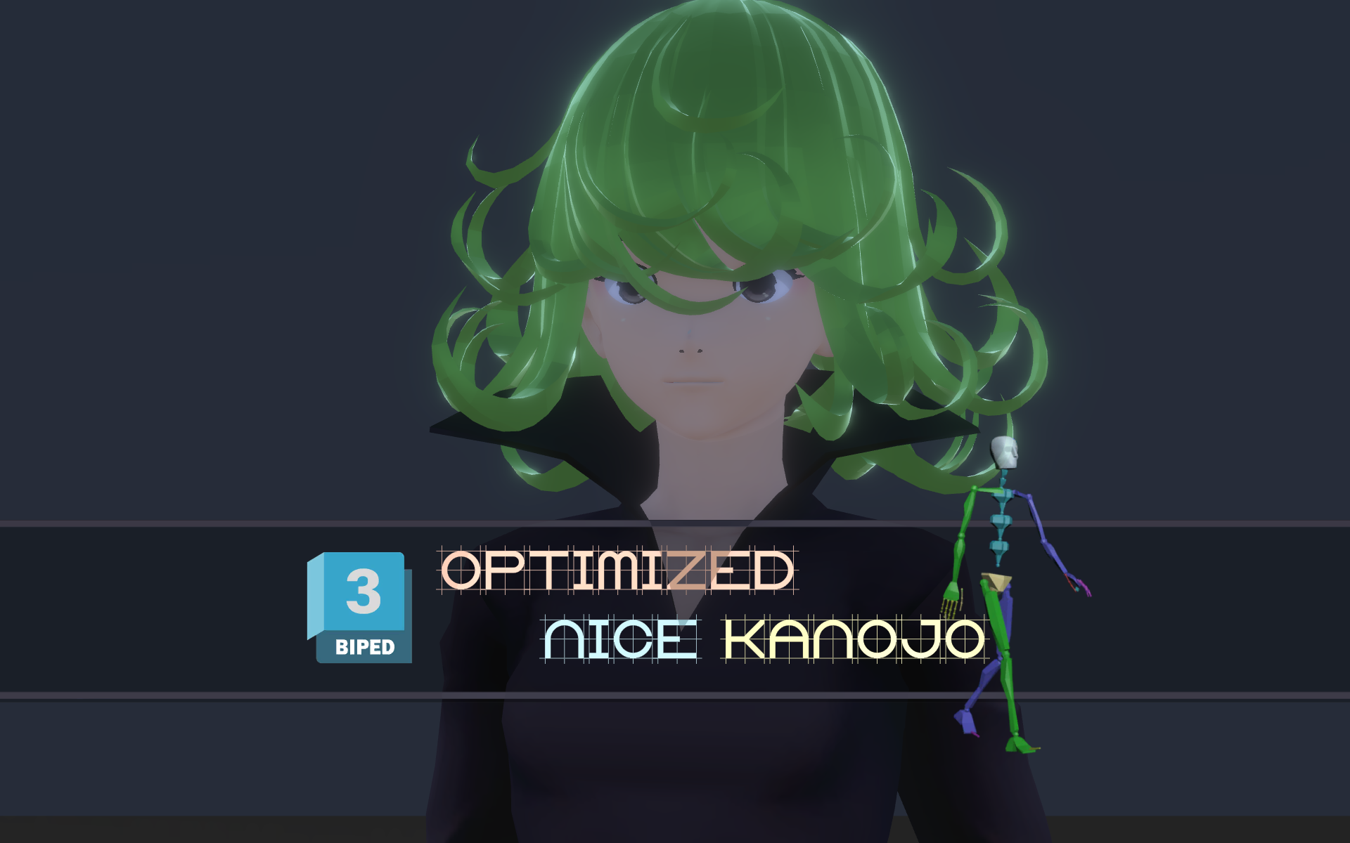 3dsmax biped model one punch man tatsumaki cosplay by zoocroslab