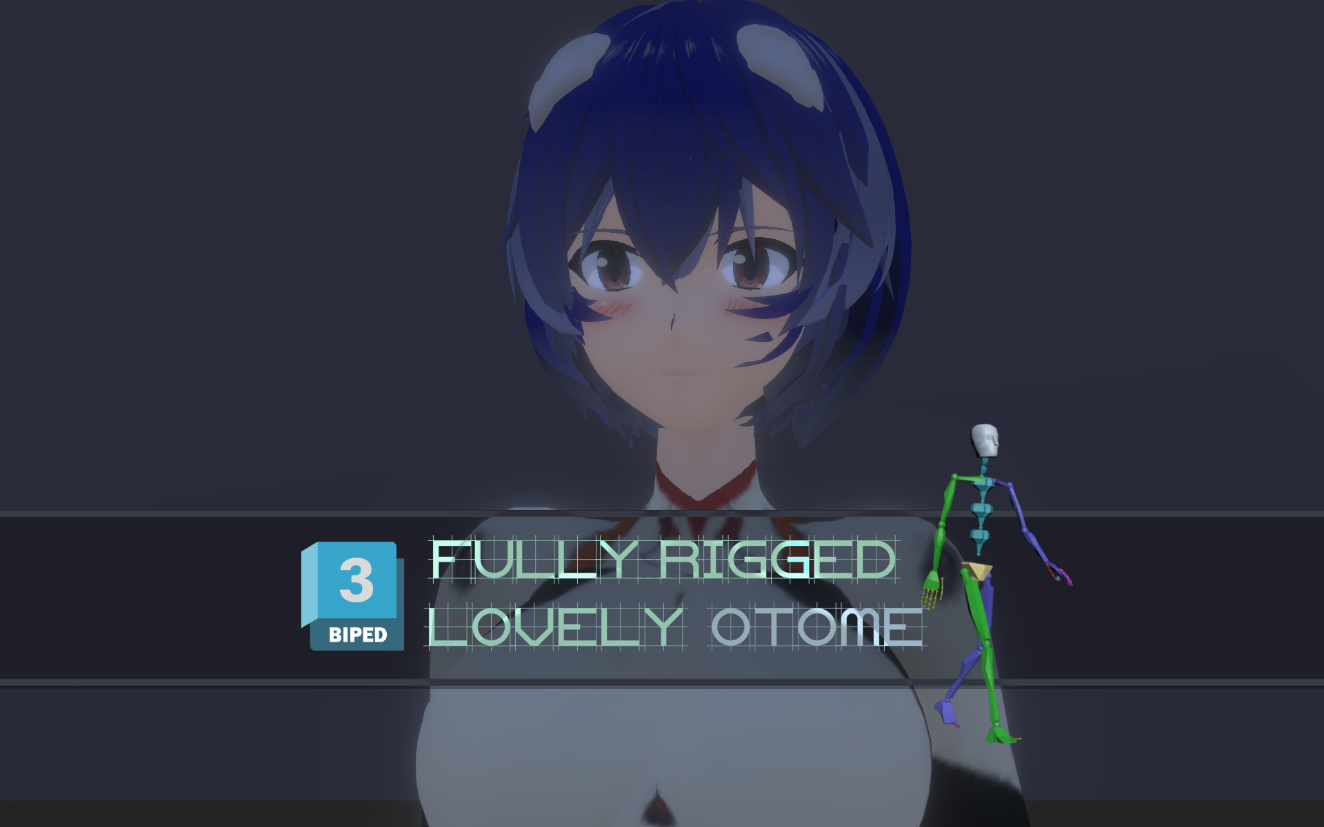 3dsmax biped model rei ayanami by zoocroslab