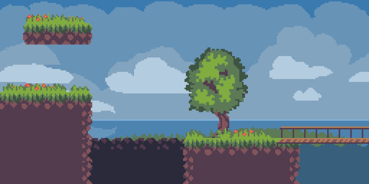 Free Pixelart Platformer Tileset by Foxly