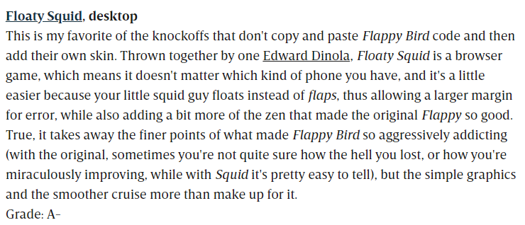 Crappy Birds: Grading The Vultures Feasting On Flappy Bird's Corpse - Wired