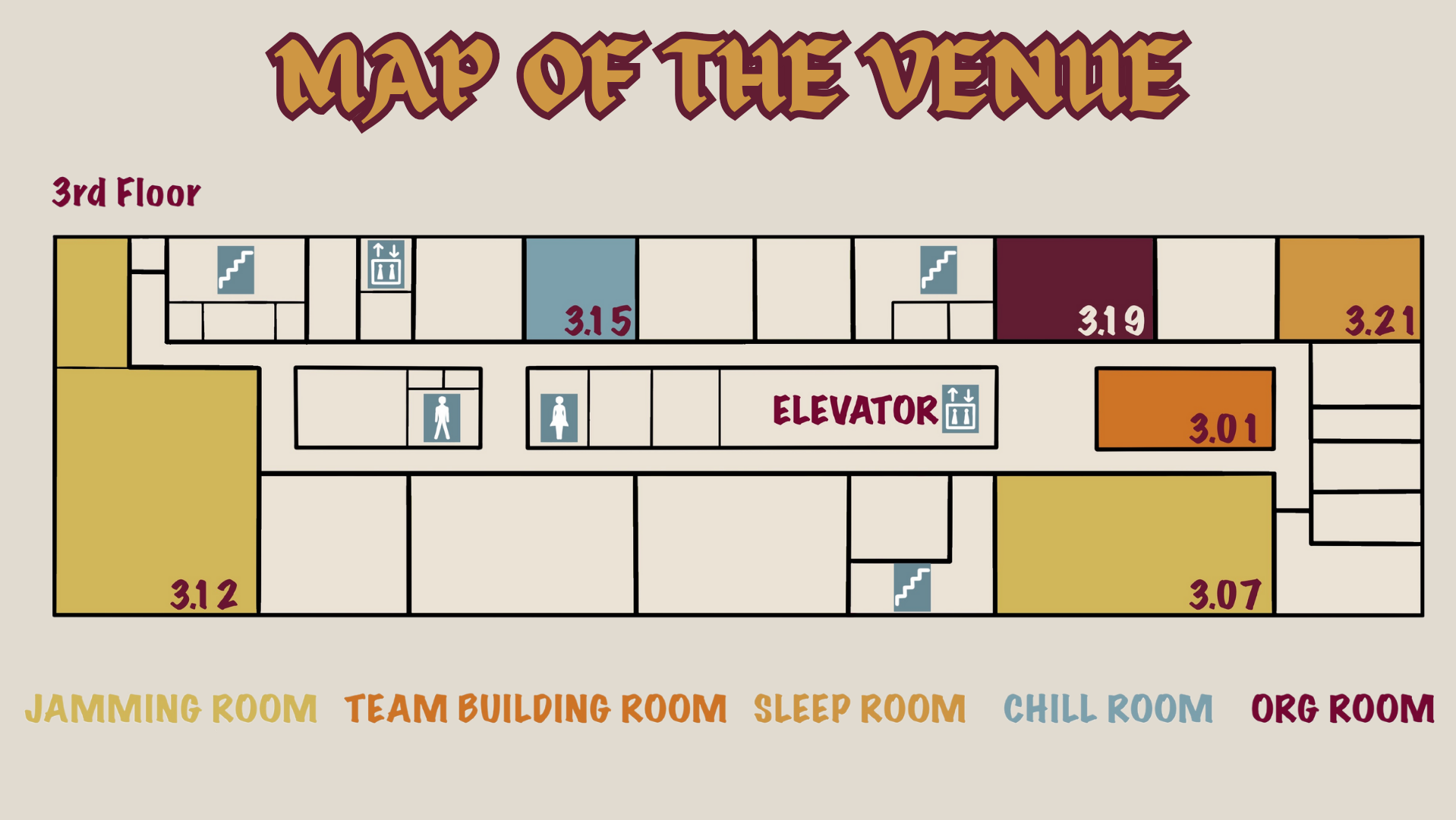 Map of the Slavic Game Jam 2024 Venue, uploaded by Dzbanek  on the #announcements channel of the SGJ server