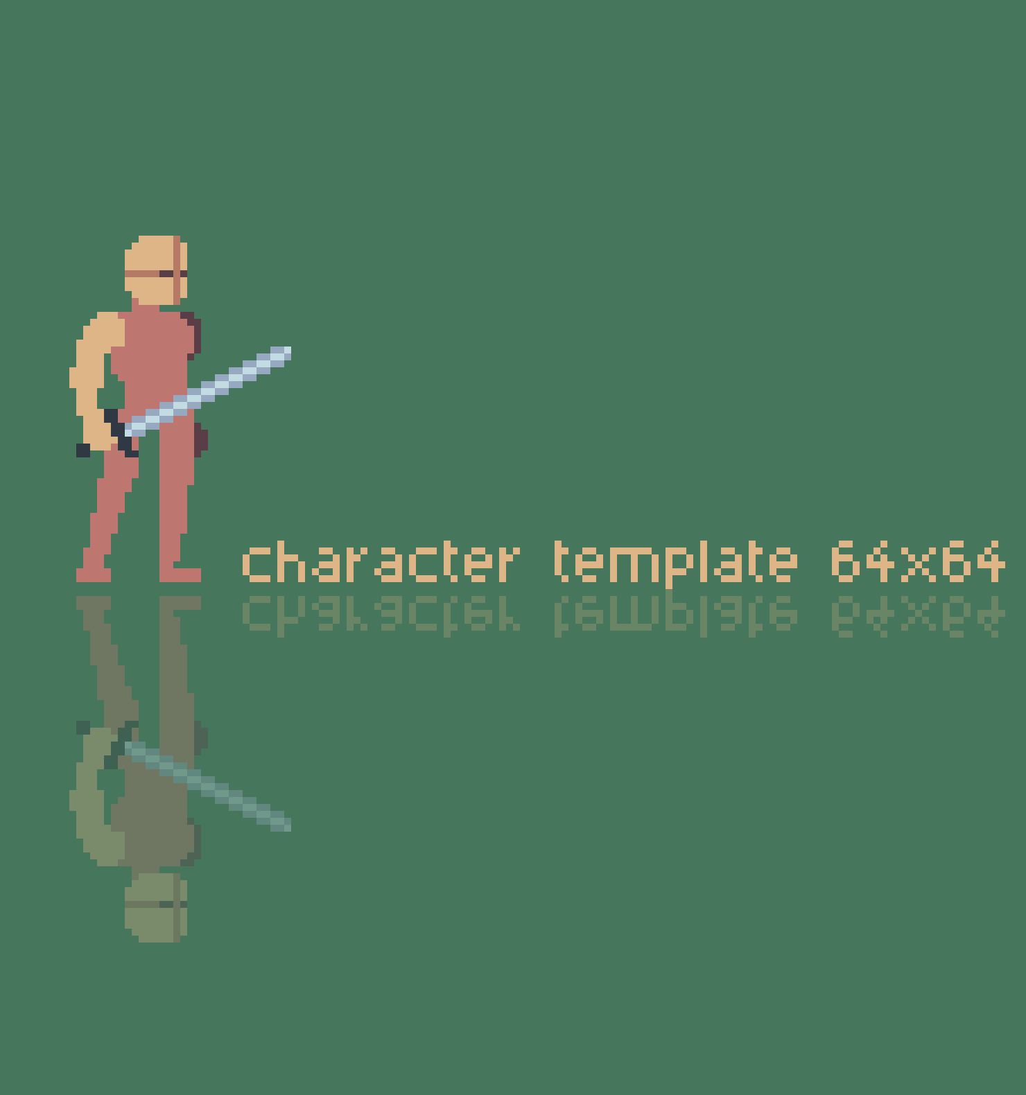 Pixel art character template 64x64