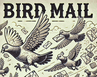Bird Mail by Simeon Radivoev, Adam, silkie tofu, ernani